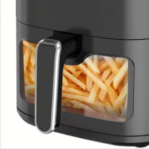 Four électrique moderne 5L grande capacité, friteuse à air manuelle carrée en plastique, sans huile, revêtement antiadhésif, fonction déshydrateur, nettoyage facile - Product Image 2