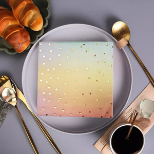 Rainbow Square Paper Napkins 330mm Printed For Anniversary Events - Product Image 4