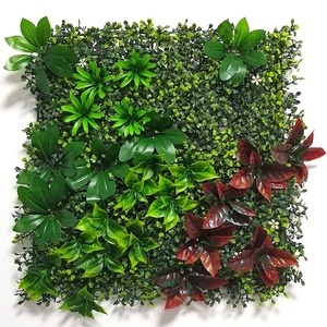 Buis artificiels panneaux d'herbe panneau mural en bois 3d tissu fleurs artificielles tenture murale fleurs artificielles pu arbre mural - Product Image 2