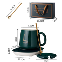 Chauffe-tasse électrique réutilisable de qualité alimentaire 55 degrés en céramique marbrée tasse à café au lait contrôle de la température chauffe-tasse intelligent coffret cadeau
