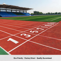 Piste d'athlétisme extérieure standard préfabriquée en plastique résistant à l'usure, écologique, perméable, pour parc sportif communautaire, standard 13 mm