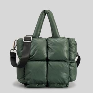 Custom Shiny Designer High Quality <b>Small</b> Ladies <b>Handbag</b> Women Fashion Customized Logo Puffer Tote Bag - Product Image 1