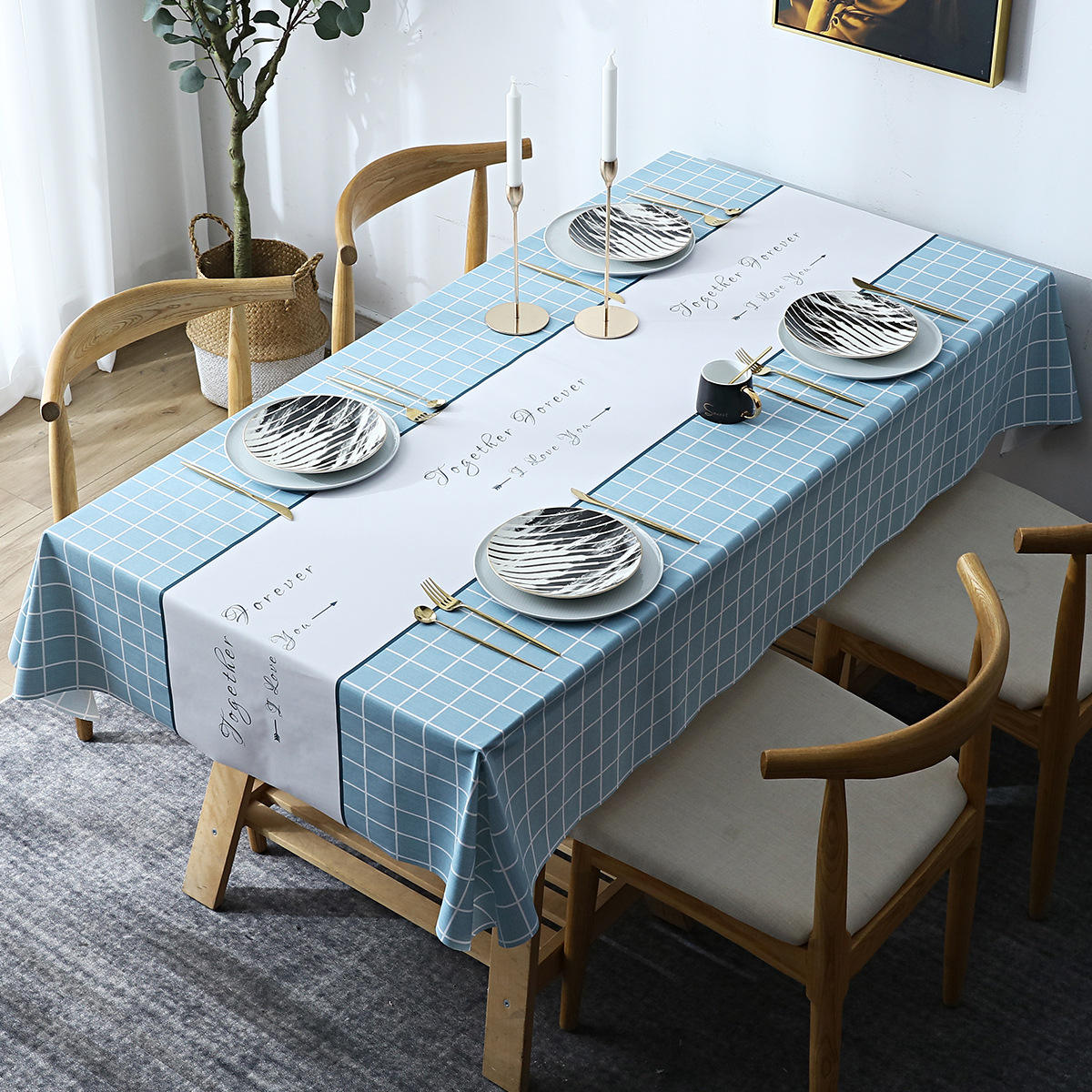 ลายสก็อตนอร์ดิก - สีฟ้ามิ้นท์