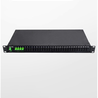 Rak 19 inci Mount PLC Splitter 1x4 SC/APC Mode tunggal, untuk jaringan FTTH/ODN
