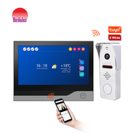 Système d'interphone vidéo intelligent Morning Tech 7 pouces 2 fils avec accès par empreinte digitale, clavier, caméra de sonnette RFID et station extérieure étanche