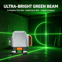 Niveau laser vert LD industriel professionnel 3D 8 lignes haute précision 1 mm/7 m auto-nivelant portée de travail 15 m intérieur