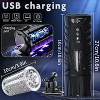 Masturbateur masculin vibrant rotatif automatique, pompe à pénis à poussée et aspiration, machine sexuelle synchronisée IA, jouet sexuel de poche LCD pour hommes