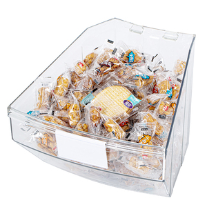 Food Grade PET Bulk Food Dispenser Cereals Nut Candy Display Bins for Retail Supermarket