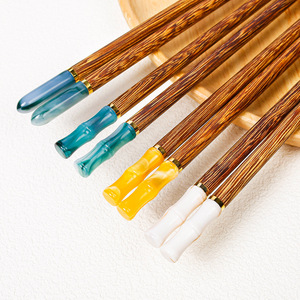 Baguettes en bois de saule, baguettes domestiques en bois massif, non peintes et non cirées, pour portions individuelles, imitation jade - Product Image 1