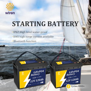 WIREN W12120 <b>12V</b> 120Ah Marine <b>Battery</b> Yacht Boat Ship <b>Deep</b> <b>Cycle</b> Solar Storage UPS 6000 <b>Cycles</b> -20C~60C - Product Image 1