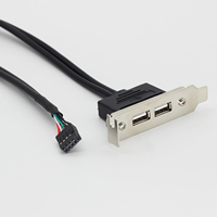 Cable de montaje en panel USB Dupont de 9 pines a 2 puertos para computadora PC Case USB Socket