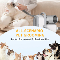 LILIPRO PD900 Aspirateur pour animaux de compagnie 3 en 1 à double moteur, kit de toilettage, rechargeable, faible bruit, tondeuse à poils pour animaux, lime à ongles pour chats