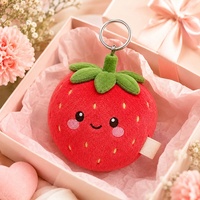 Breloque de sac en peluche super douce et mignonne, motif fraise, avec rembourrage en coton, design personnalisé Shanghai Oriland pour enfants