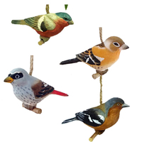 Oiseaux décoratifs en bois sculptés à la main Décoration Mésange noire sculpture sur bois oiseaux