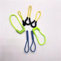 Extracteur de fermeture à glissière noir TPU réfléchissant tacheté corde semi-U en forme de PVC cordon de serrage conception pour vêtements de plein air