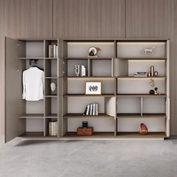 Armoire de rangement de bureau exécutive moderne et durable avec capteur de mouvement, commande vocale, éclairage, et combinaison de meubles de classement en bois de luxe