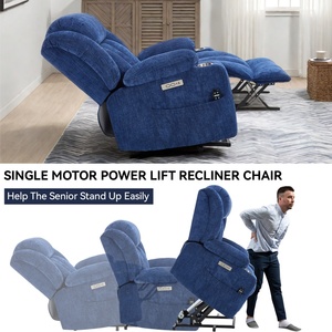 <span class=keywords><strong>Sillón</strong></span> Reclinable <span class=keywords><strong>Eléctrico</strong></span> Azul para Personas Mayores, Resistente, Soporta hasta 350 LBS, con Masaje Térmico, 8 Nodos de Vibración, Puertos USB - Product Image 5