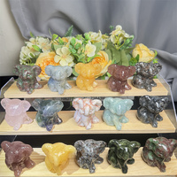 Nouvelle arrivée mélange-matériau cristal naturel artisanat à la main sculpture fraise quartz koala sculpture pour cadeaux de guérison