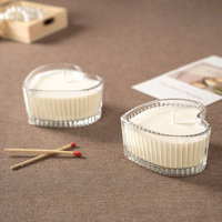 Pot à bougie en verre transparent en forme de cœur personnalisable de qualité supérieure, 6 oz, pour bougies aromatiques à la cire de soja, décoration de mariage, accents de luxe pour la maison