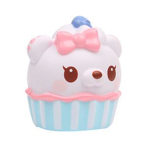 Cupcake Bear <b>Squishy</b> Toy PU Soft Slow Rebound Fidget Toy For Kids 5 To 7 Years Unisex - Product Image 2