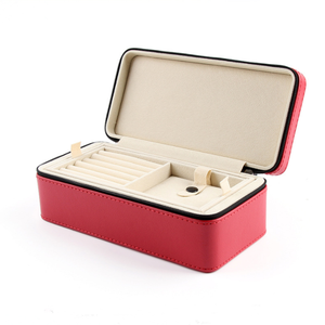 Estuche de viaje de lujo de PU con cremallera para joyas, de doble capa, multifuncional, para colección de anillos, colgantes, brazaletes y collares. - Product Image 2