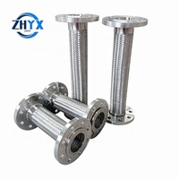 Tuyau métallique tressé à bride flexible en acier inoxydable, raccords de tuyauterie, joint de dilatation en métal