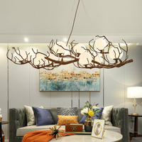 Vente en gros de lampes suspendues rétro personnalisées à LED pour restaurant, hôtel, décoration lune, lustre vintage