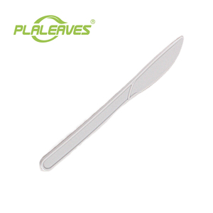 PLALEAVES Disposable and Biodegradable Cornstarch Cutlery 7inch Cornstarch Plastic Knife for Restaurants and Home