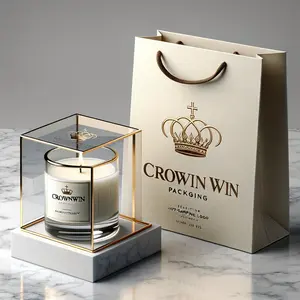 Crown gewinner kerze-glas karton pappe geheimnis-box verpackungsgefäß mit deckel und box druckprodukte wellpappe-boxen