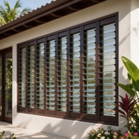 Système de fenêtres à persiennes en verre multipanneaux en aluminium architectural, à lames réglables, matériaux de construction pour maisons, vente en gros