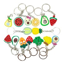 Fruit Family Geëmbosseerde 2D Zachte PVC Sleutelhangers Als Gepersonaliseerde Cadeaus Voor Kinderen