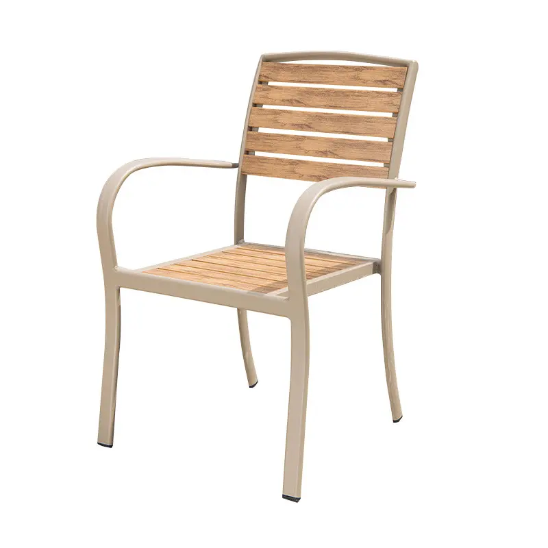 Sıcak satış dış mekan mobilyası kahve dükkanı Wpc mobilya korozyon önleyici alüminyum bahçe veranda sandalye