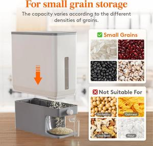 Distributeur automatique de riz et de céréales pour cuisine, résistant à l'humidité, en PP, boîte de rangement multifonction - Product Image 4