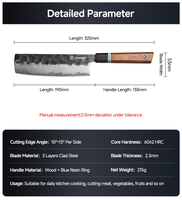 Couteau Nakiri KEEMAKE de 7 pouces en acier Damas VG10, couteau de chef japonais avec coffret cadeau moderne