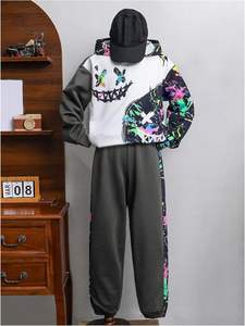 Ensemble de survêtement pour garçon WDIRARA, 2 pièces, imprimé graphique coloré, sweat à <span class=keywords><strong>capuche</strong></span> à manches longues et pantalon de survêtement - Product Image 6