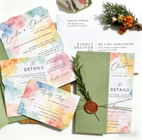 Cartes de remerciement personnalisées pour mariage en papier d'art laminé avec enveloppe, format sur mesure