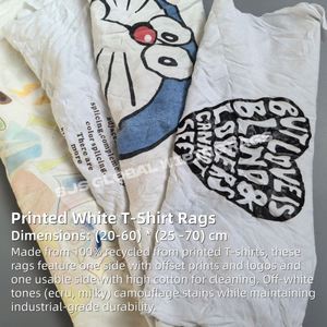 Trapos de Algodón Blancos Estampados Económicos de Alta Calidad, Trapos 100% Algodón Puro, Trapos Blancos de 35 kg, Trapos Blancos de Punto para Limpiar - Product Image 2