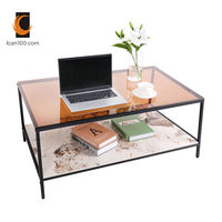 Table basse, meuble de salon, canapé, Table à thé moderne en verre trempé, meuble TV avec Table centrale