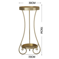 Support de Plante à Piédestal Intérieur Extérieur, Décoration Métallique Haute, Centre de Table Doré pour Fleurs
