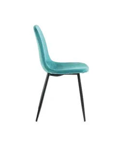 Moderna sedia da pranzo cielo blu DELL'UNITÀ di ELABORAZIONE di cuoio braccio meno schienale alto sedia