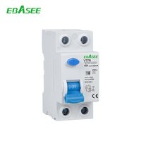 EBASEE VT7R 2P Type A Disjoncteur différentiel RCCB 30mA IEC-61008 25A/40A/63A Rail DIN OEM/ODM Vente directe usine
