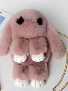 Bolso de Peluche de Conejo al por Mayor, Bolso Colorido de Moda, Lindo Bolso de Mano de Peluche de Conejo con Cadena Metálica, Regalo para Niñas - Product Image 3