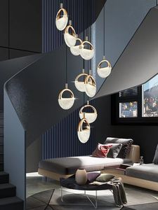 Lampu Gantung Kamar Tidur Klasik Bentuk Bulat Chandalire Modern Nordik Lampu Akrilik Gantung Dalam Ruangan untuk Restoran - Product Image 5