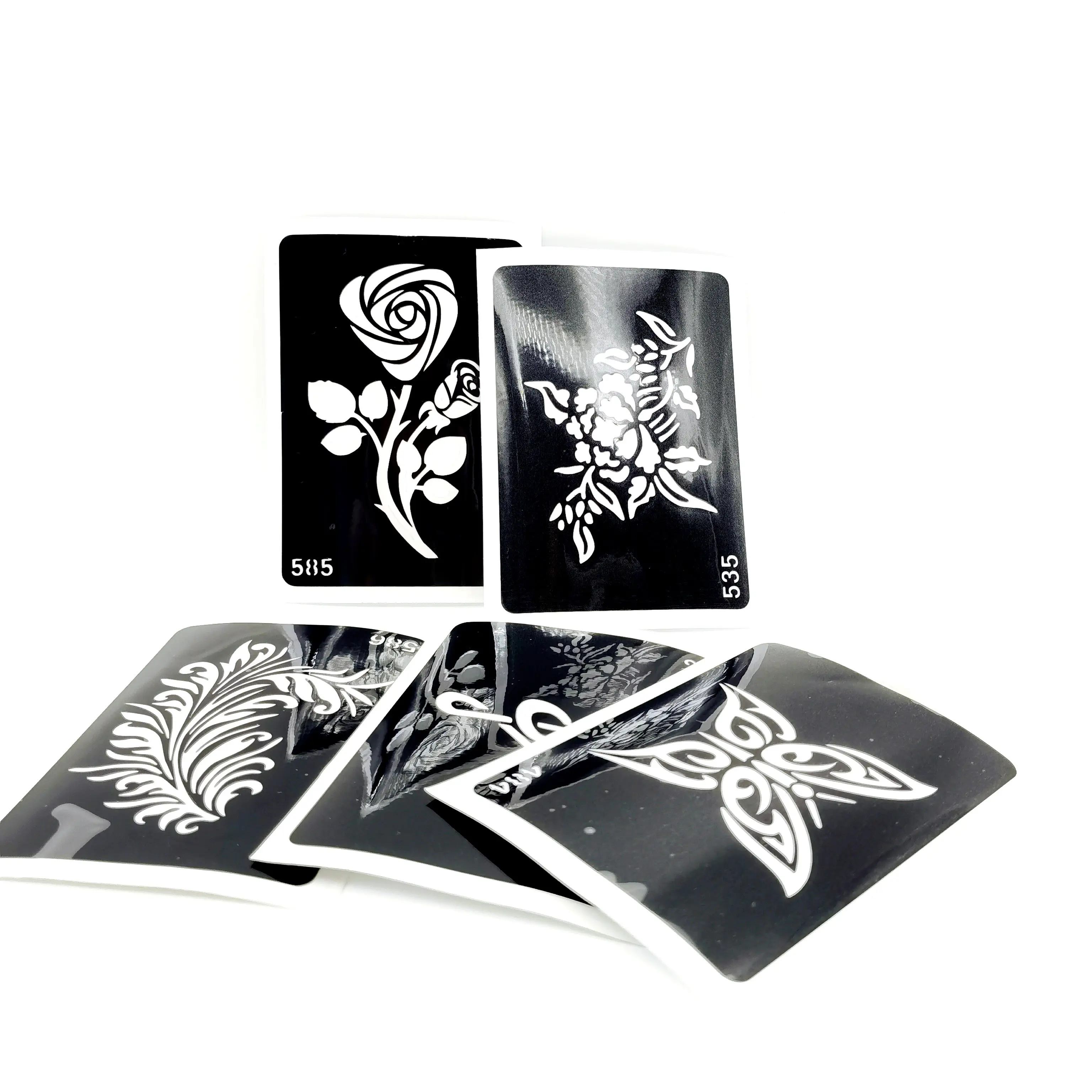 popular small image 3D Tattoo Stickers Henna Glitter Tattoo Stencils template body painting stencil paper tattoo