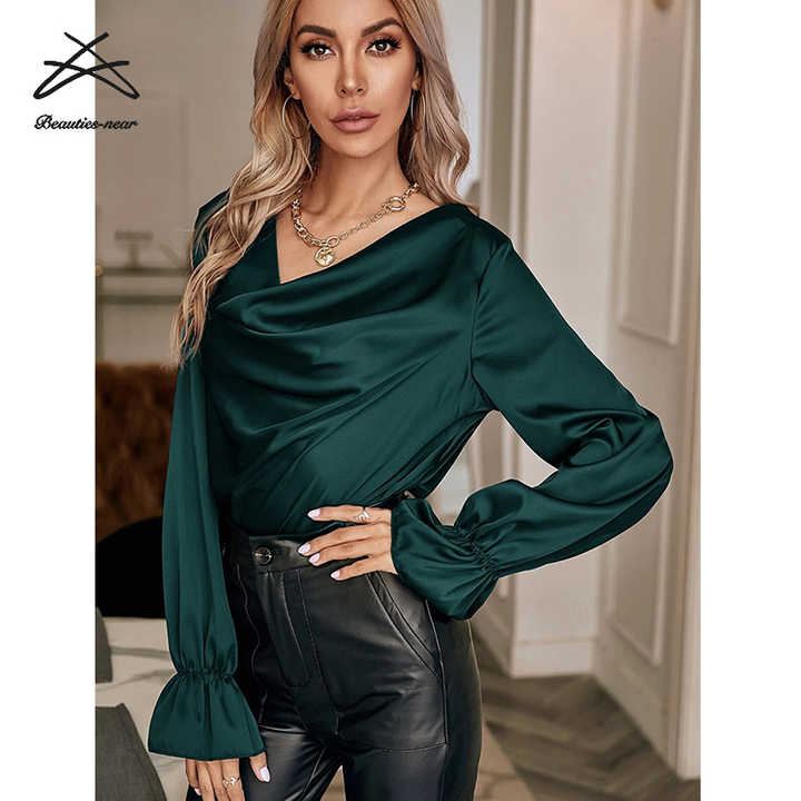 Blusa De Seda Para Mujer YOUMU Camisa De Satén De Seda Sintética