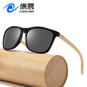 Gafas de Sol de Bambú Conchen con Marco de PC Negro, Protección UV400, Unisex, para Viajes y Conducción - Product Image 3