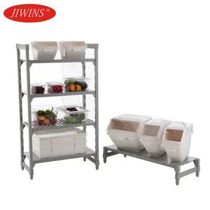 Jiwins 녹 상업용 4 계층 플라스틱 스틸 코어 식품 냉간 저장 선반 장치 냉동고 용