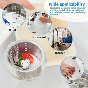 Disposable <b>Kitchen</b> Sink Filter Sewer Drain Anti-blocking Garbage Bag Pool Leak Mesh Bag Mesh Strainer Sink Garbage Net - Product Image 4