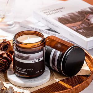 Proveedor de velas perfumadas de etiqueta privada Vela perfumada negra Premium personalizada de lujo Vela perfumada de etiqueta privada en tarro de vidrio 7oz - Product Image 3