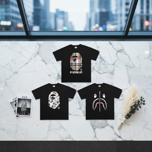 T-Shirt Bapees di Alta Qualità con Stampa a Caldo, Abbigliamento <span class=keywords><strong>Uomo</strong></span>, Maglietta <span class=keywords><strong>Bianca</strong></span> con Cartoni Animati 100% Cotone, Moda Oversize per Uomini - Product Image 1